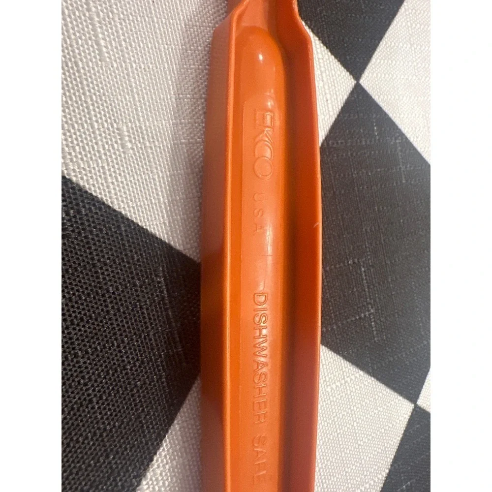 EKCO Orange Plastic Slotted Spoon Kitchen Utensil Cooking Serving Tool